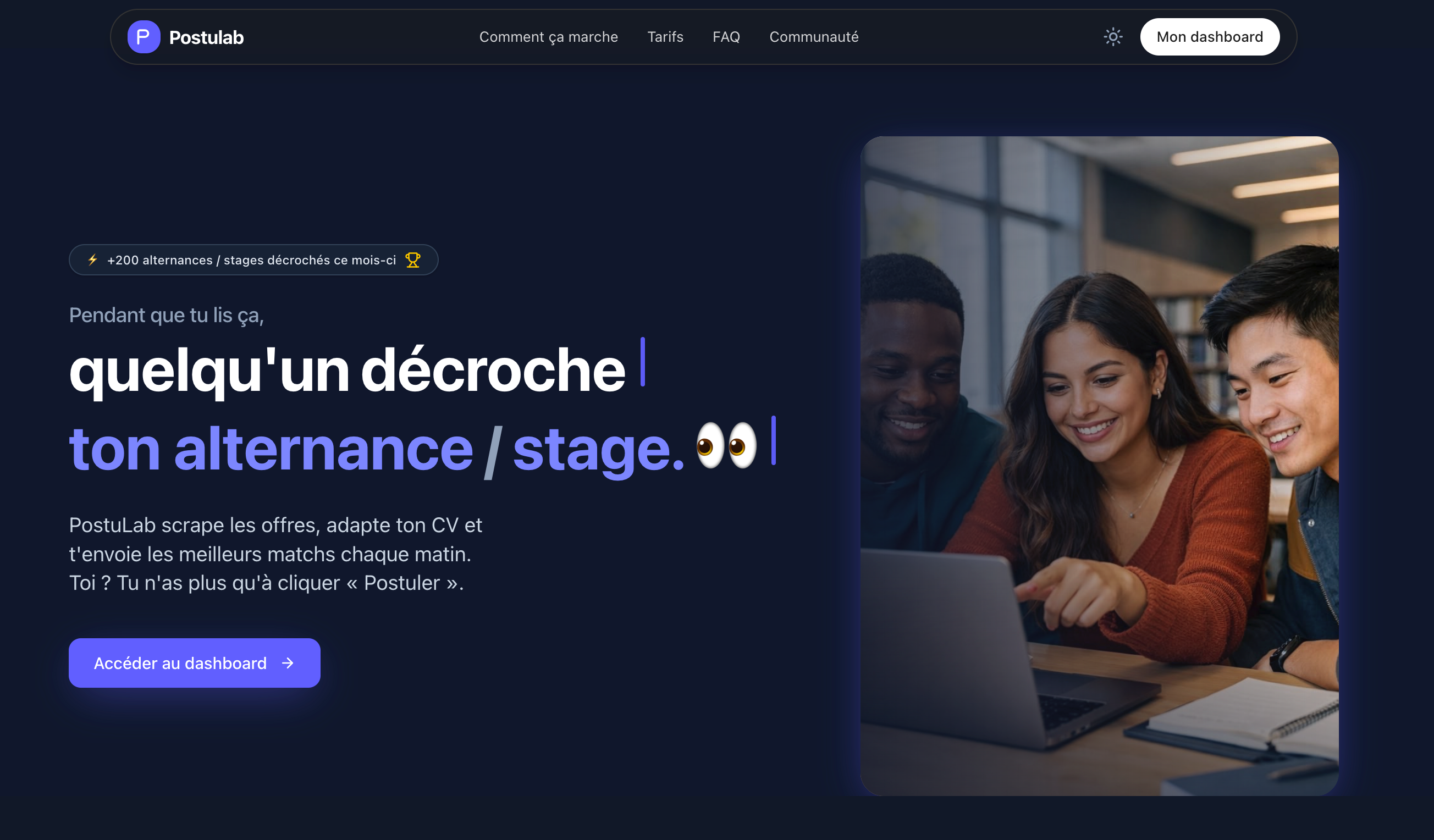 Équipe travaillant sur une application